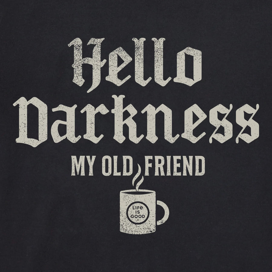 Life is Good Men's Hello Darkness Coffee Long Sleeve Crusher Tee