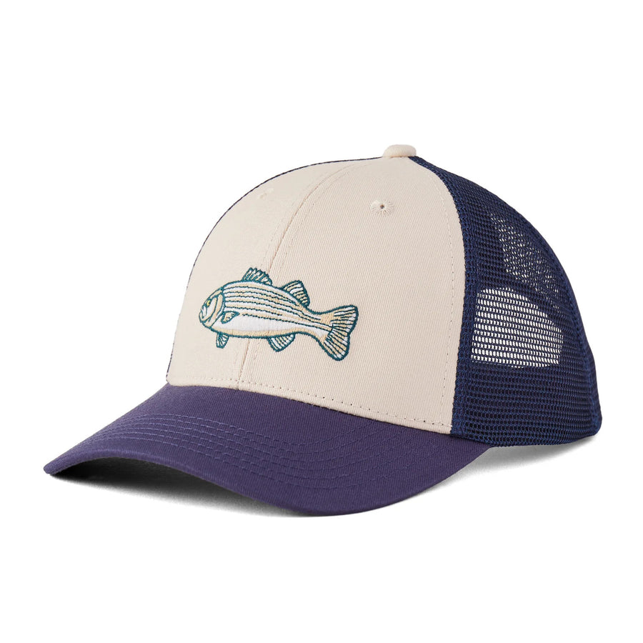 Life is Good Striped Bass Trucker Cap