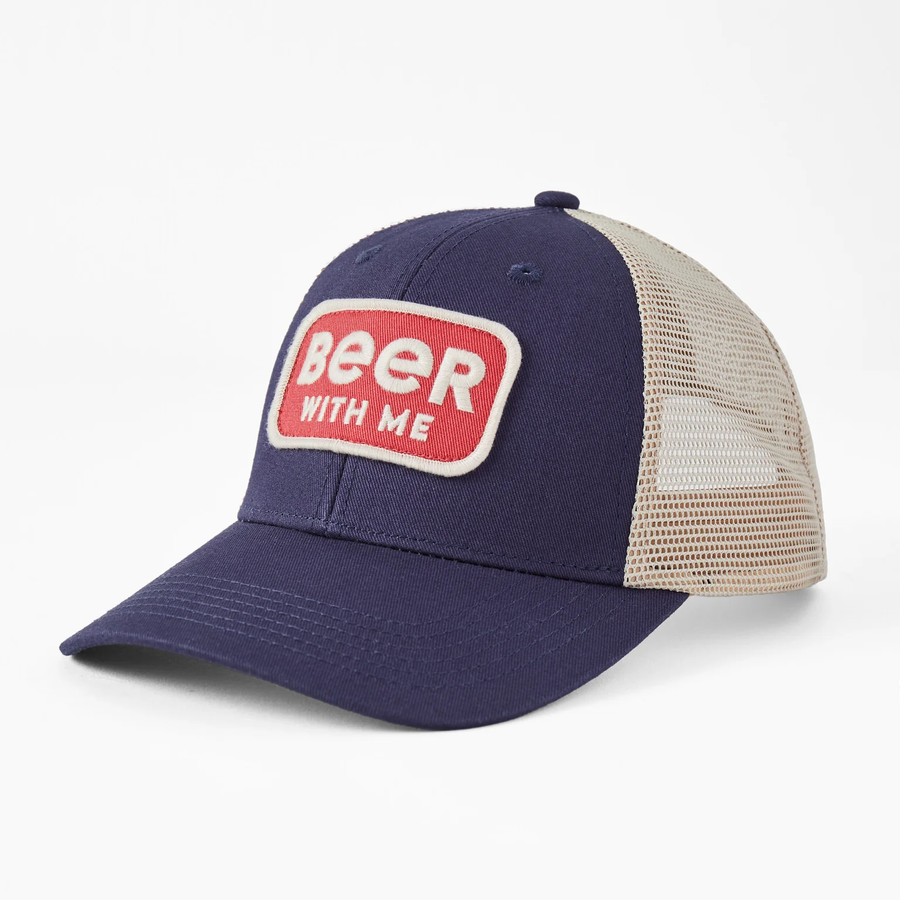 Life is Good Beer With Me Patch Trucker