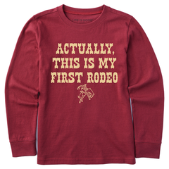 Life is Good Kids Woodcut First Rodeo Long Sleeve Crusher Tee