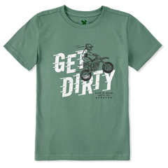 Life is Good Kids Get Dirty Motorbike Crusher Tee