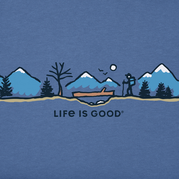 Life is Good Men's Log Bridge Hike Vista Long Sleeve Crusher Tee