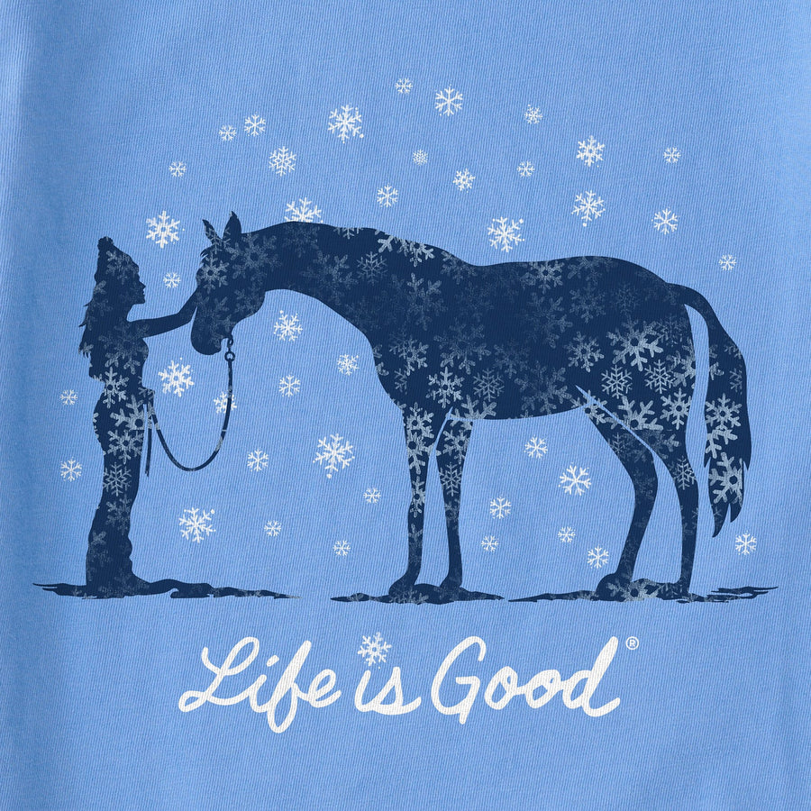 Life is Good Women's Holiday Horse Long Sleeve Crusher Tee