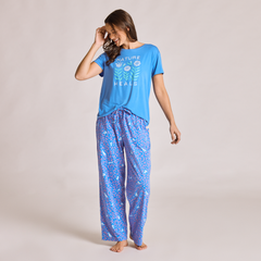 Life is Good Women's Puppy Floral Pattern Snuggle Up Sleep Pant
