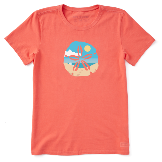 Life is Good Women's Sand Dollar Beach Scene Crusher Tee