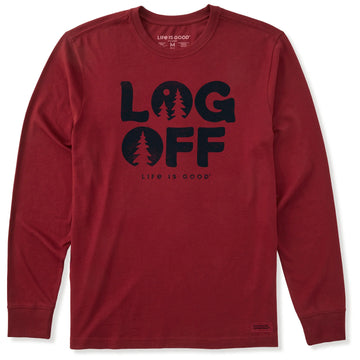 Life is Good Men's Clean Log Off Long Sleeve Crusher Tee