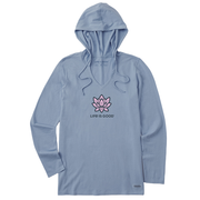 Life is Good Women's Lotus LIG Long Sleeve Crusher Hooded Lite Tee