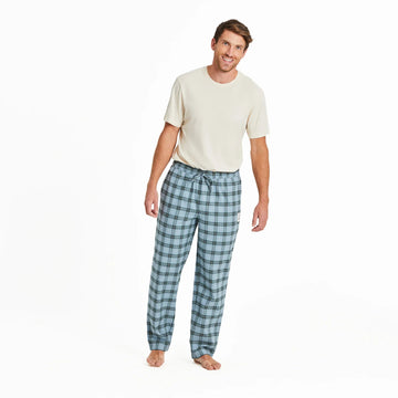 Life is Good Men's Smoky Blue Check Classic Sleep Pant