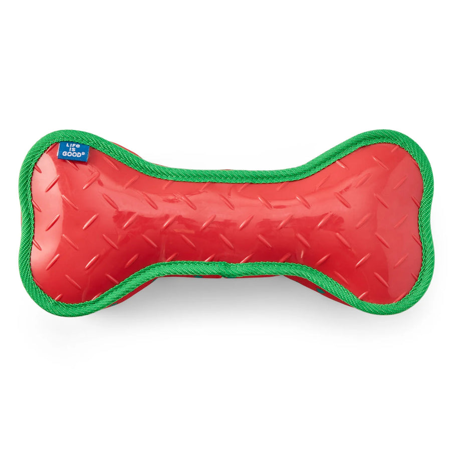 Life is Good Christmas Trees Jumbo Oxford Bone Dog Toy