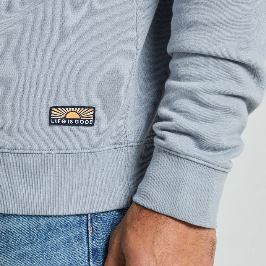 Life is Good Men's Solid French Terry Quarter Zip