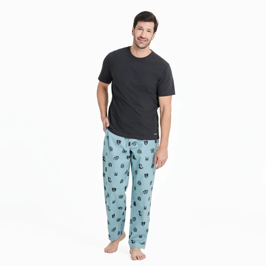 Life is Good Men's Dog Portrait Pattern Classic Sleep Pant