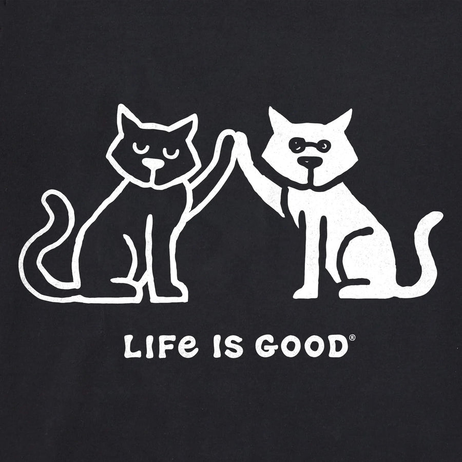 Life is Good Women's High Five Cats Long Sleeve Crusher Lite Tee
