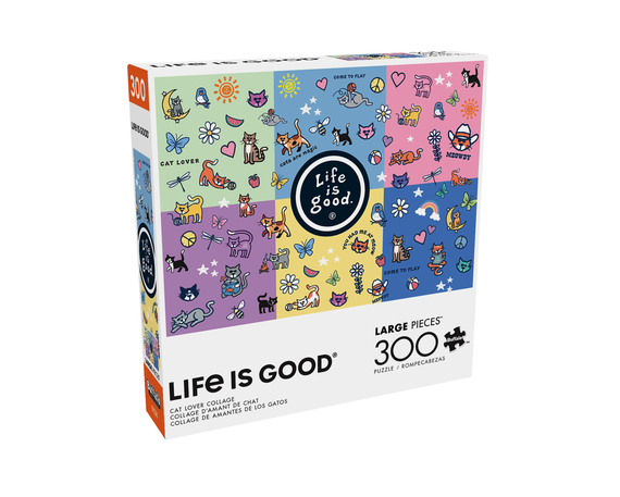 Life is Good Buffalo Games Cat Lover Collage 300 Piece Jigsaw Puzzle