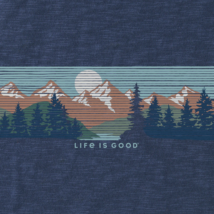 Life is Good Men's Landscape Mountain Scene Long Sleeve Slub Hoodie