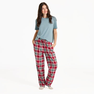 Life is Good Women's Adirondack Red Holiday Plaid Classic Sleep Pant