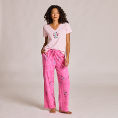 Life is Good Women's Strawberry and Floral Pattern Snuggle Up Sleep Pant