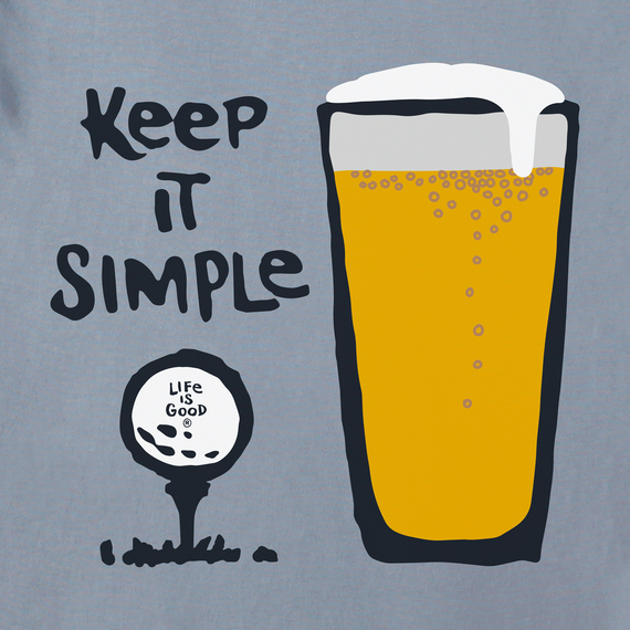 Life is Good Men's Keep it Simple Golf & Beer Long Sleeve Crusher Tee