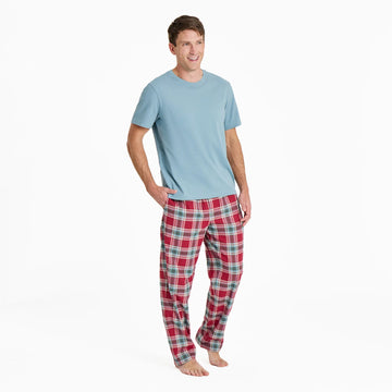 Life is Good Men's Adirondack Red Holiday Plaid Classic Sleep Pant
