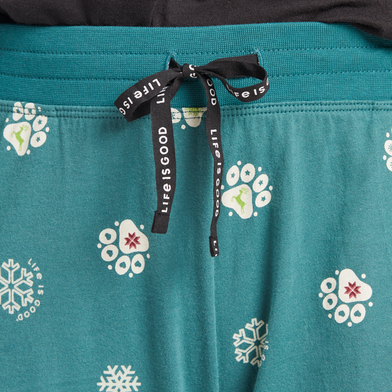 Life is Good Women's Holiday Paw Pattern Snuggle Up Sleep Pant