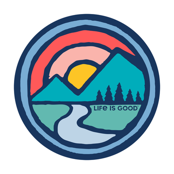 Life is Good Sunset Breathe Circle Sticker