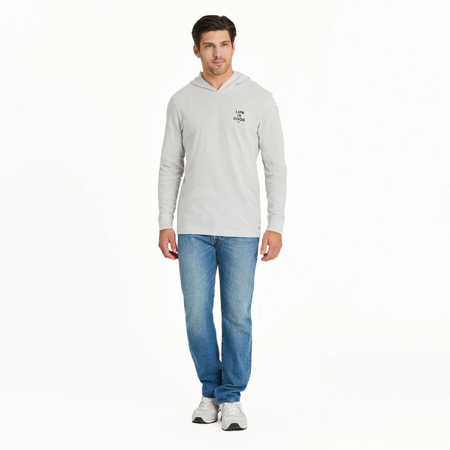 Life is Good Men's Positive Lifestyle Tuna Fish Long Sleeve Slub Hoodie