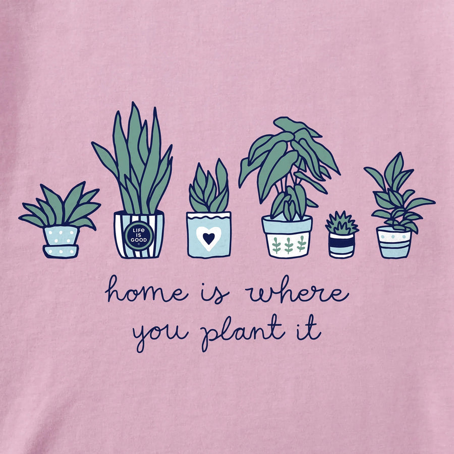 Life is Good Women's Home is Where you Plant it Long Sleeve Crusher Tee