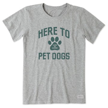 Life is Good Women's Here to Pet Dogs Crusher Lite Tee