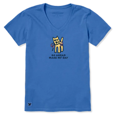 Life is Good Women's Make My Day Rocket Crusher Vee