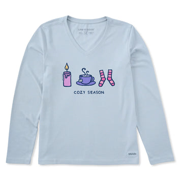 Life is Good Women's Cozy Season Long Sleeve Crusher Vee