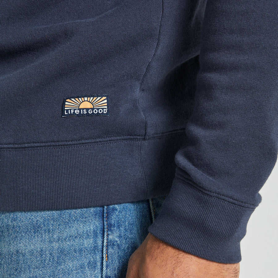 Life is Good Men's Solid French Terry Quarter Zip