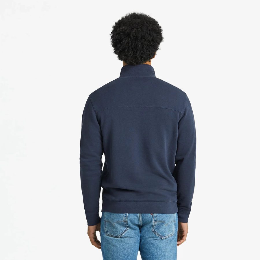Life is Good Men's Solid French Terry Quarter Zip