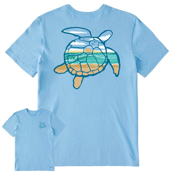 Life is Good Men's Macro Micro Sea Turtle Oceanscape Crusher Tee