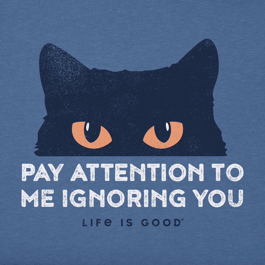 Life is Good Women's Pay Attention Cat Eyes Short Sleeve Crusher Lite Vee