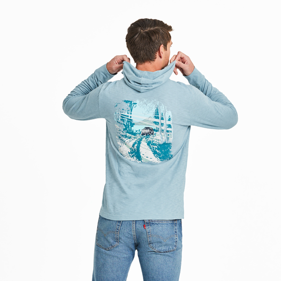 Life is Good Men's ATV in the Woods Textured Slub Hoodie