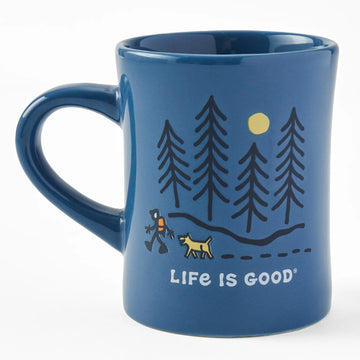 Life is Good Hiking through the Woods Diner Mug