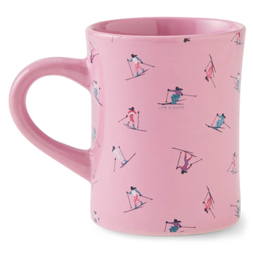 Life is Good Ski Ya Later Pattern Diner Mug