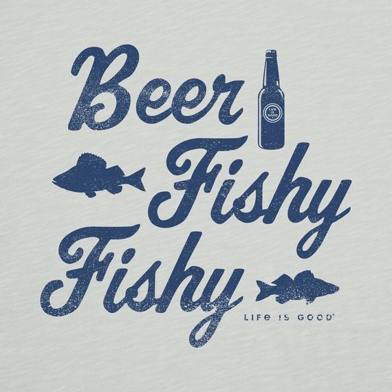 Life is Good Men's Beer Fishy Fishy Textured Slub Hoodie