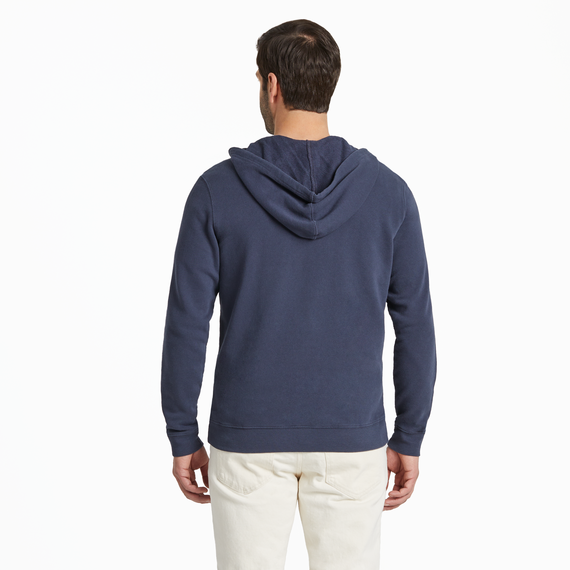 Life is Good Men's Solid French Terry Zip Hoodie