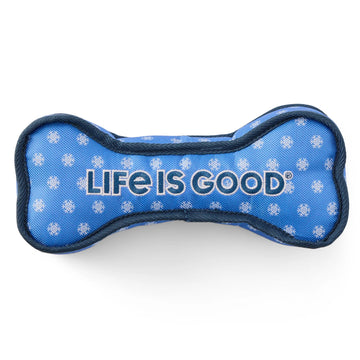 Life is Good Snowflakes Jumbo Oxford Bone Dog Toy