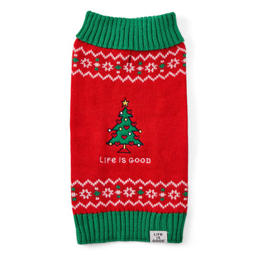 Life is Good Love Christmas Tree Pet Sweater