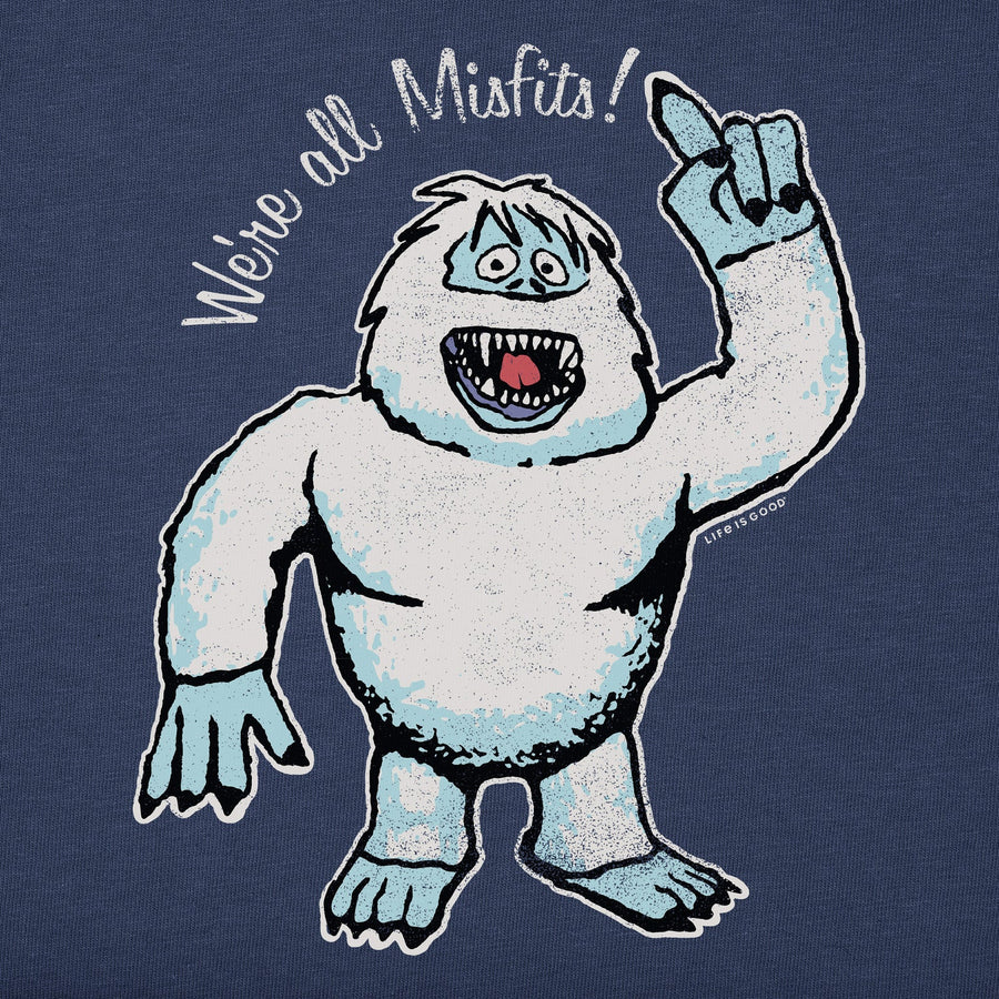 Life is Good Men's We're All Misfits Snow Monster Short Sleeve Crusher Tee