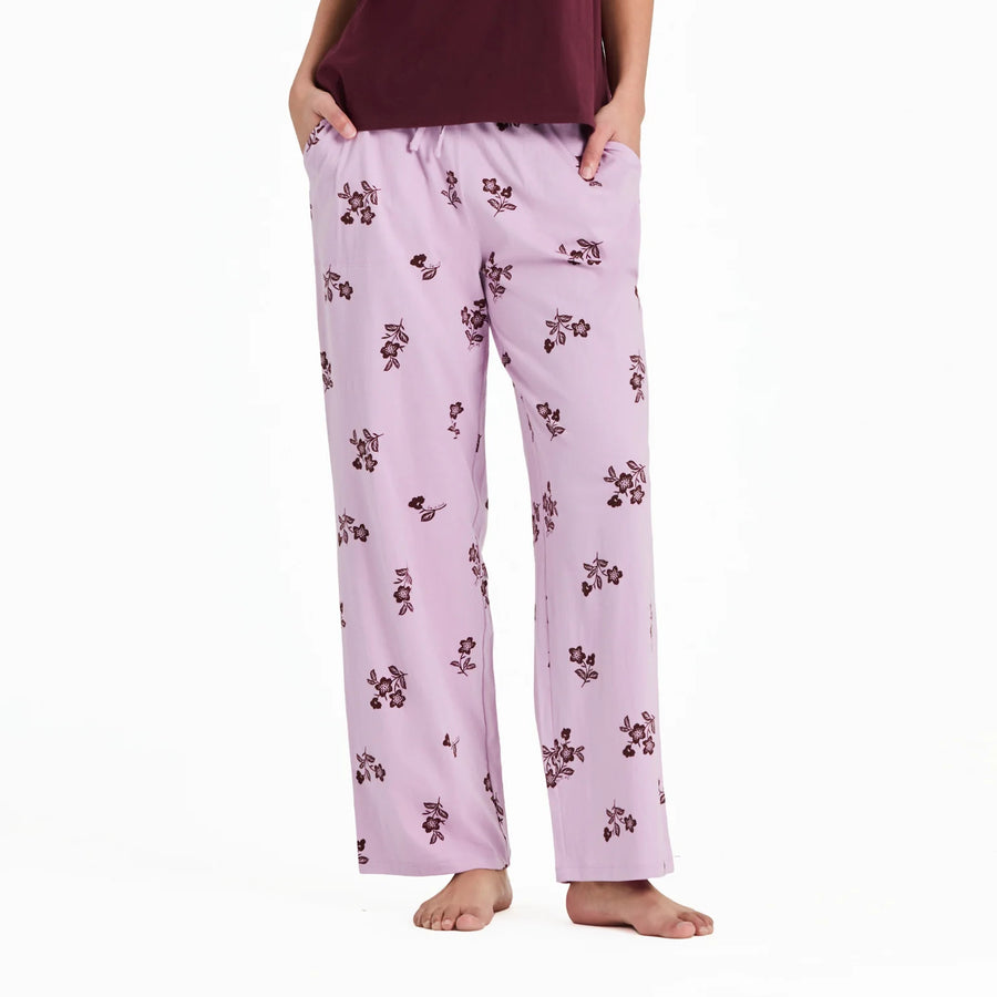 Life is Good Women's Simple Blossom Pattern Snuggle Up Sleep Pant