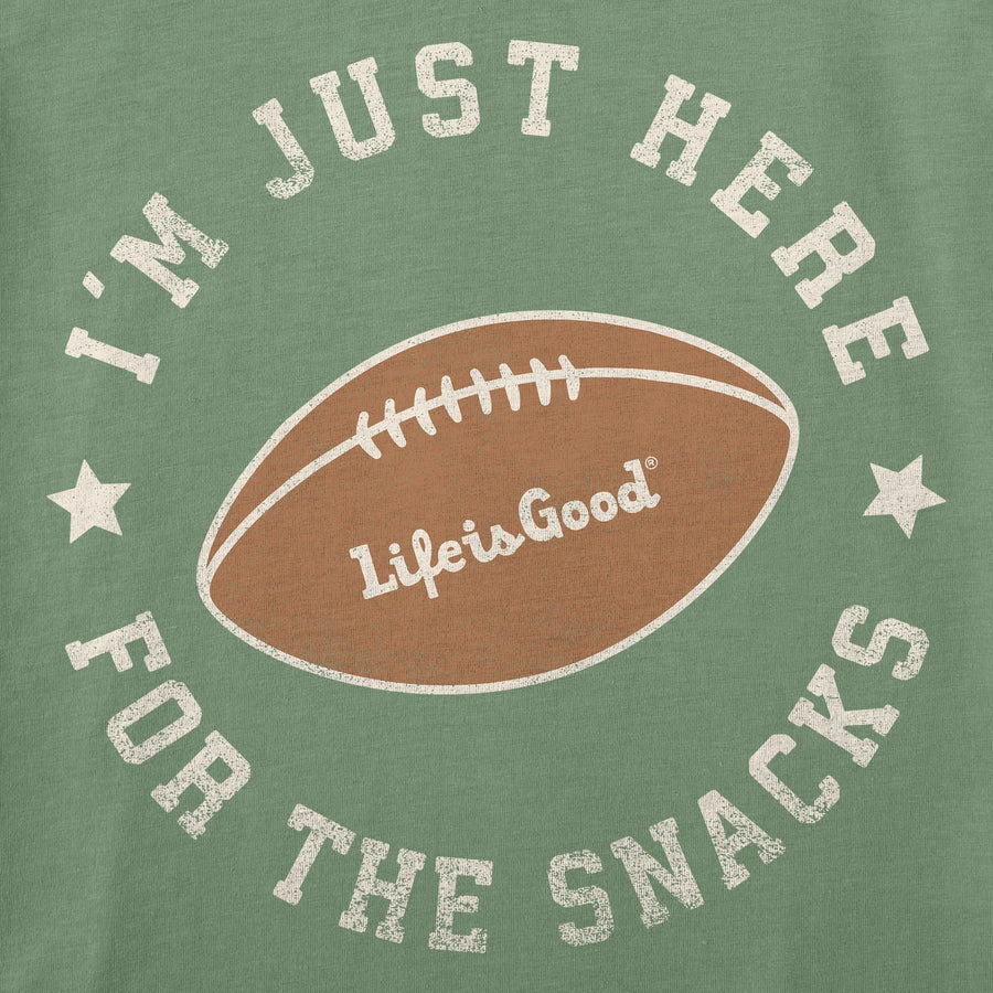 Life is Good Toddler Football Here for the Snacks Long Sleeve Crusher Tee