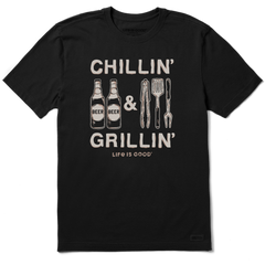 Life is Good Men's Chillin' & Grillin' Beer Crusher Lite Tee