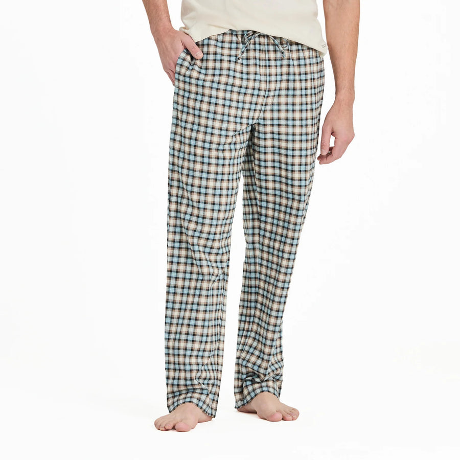 Life is Good Men's Putty Check Plaid Classic Sleep Pant