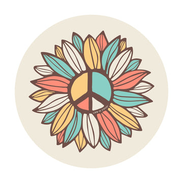 Life is Good Peace Sign Flower Circle Sticker