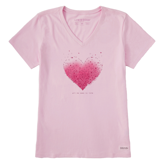 Life is Good Women's Scattered Hearts Crusher Vee Tee