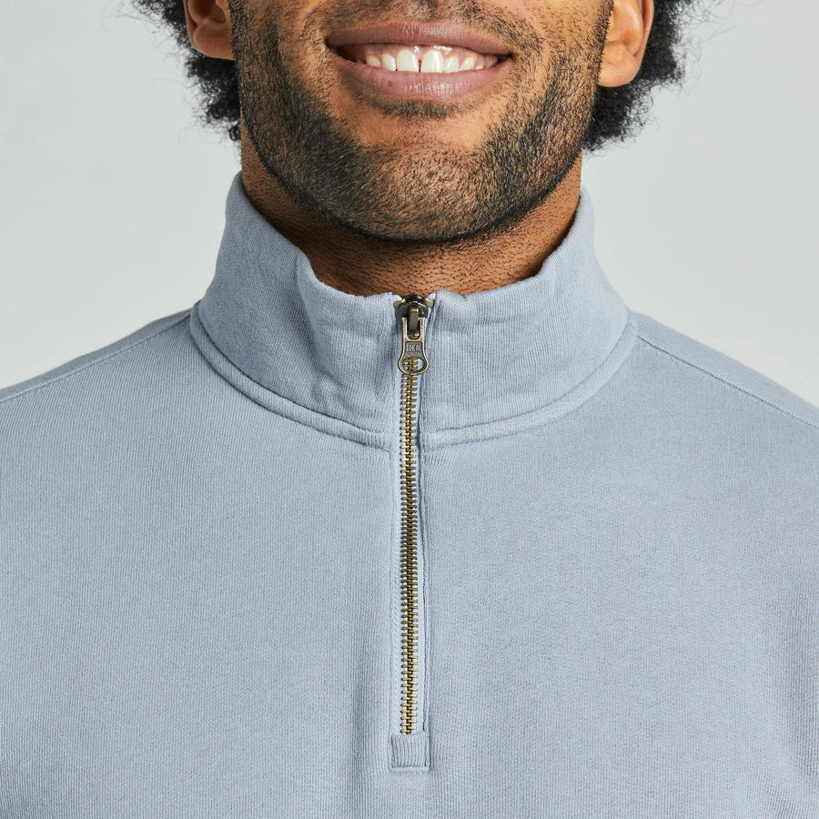 Life is Good Men's Solid French Terry Quarter Zip