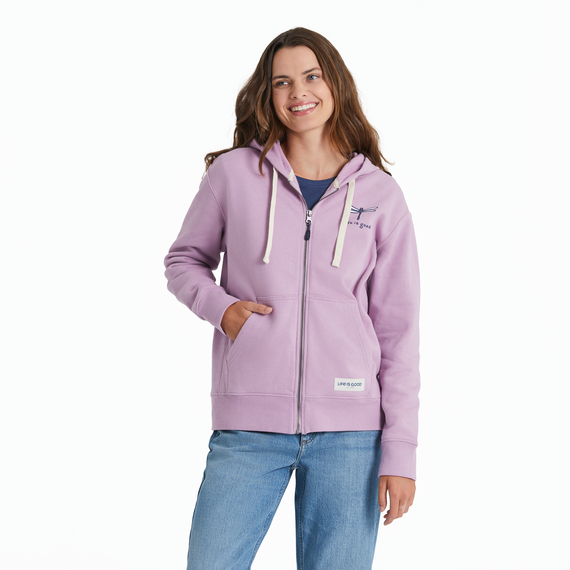 Life is Good Women's Dragonfly Simply True Fleece Zip Hoodie