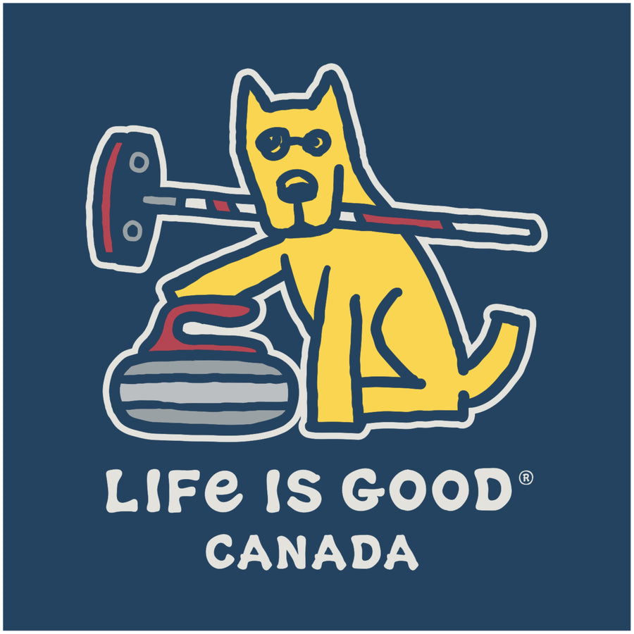Life is Good Men's Rocket Curling Canada Short Sleeve Crusher Tee